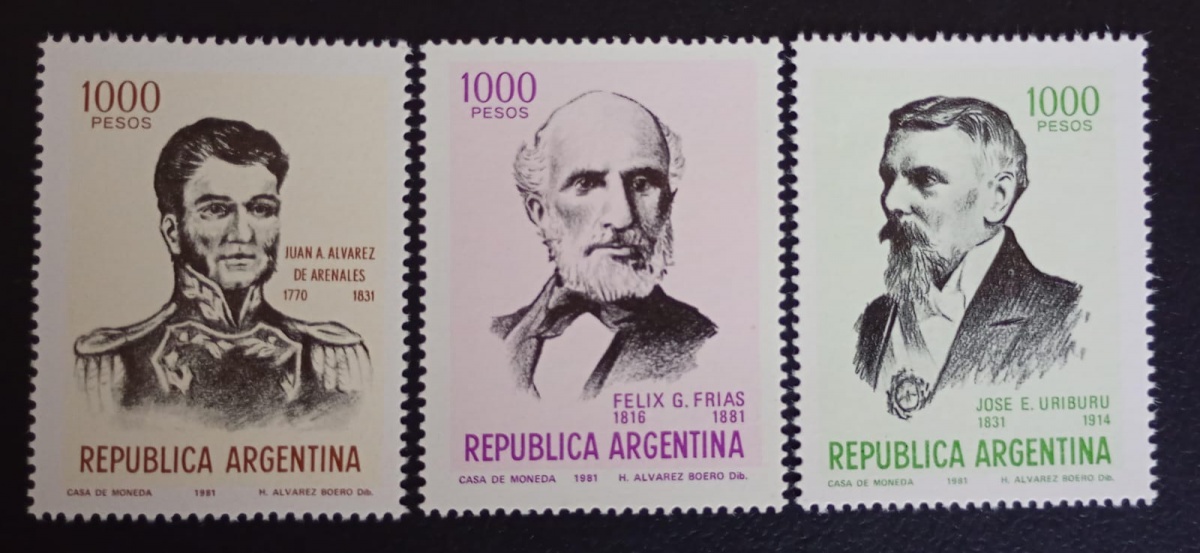 Argentina 1.981 - Personalidades - série completa - Mint (MNH).