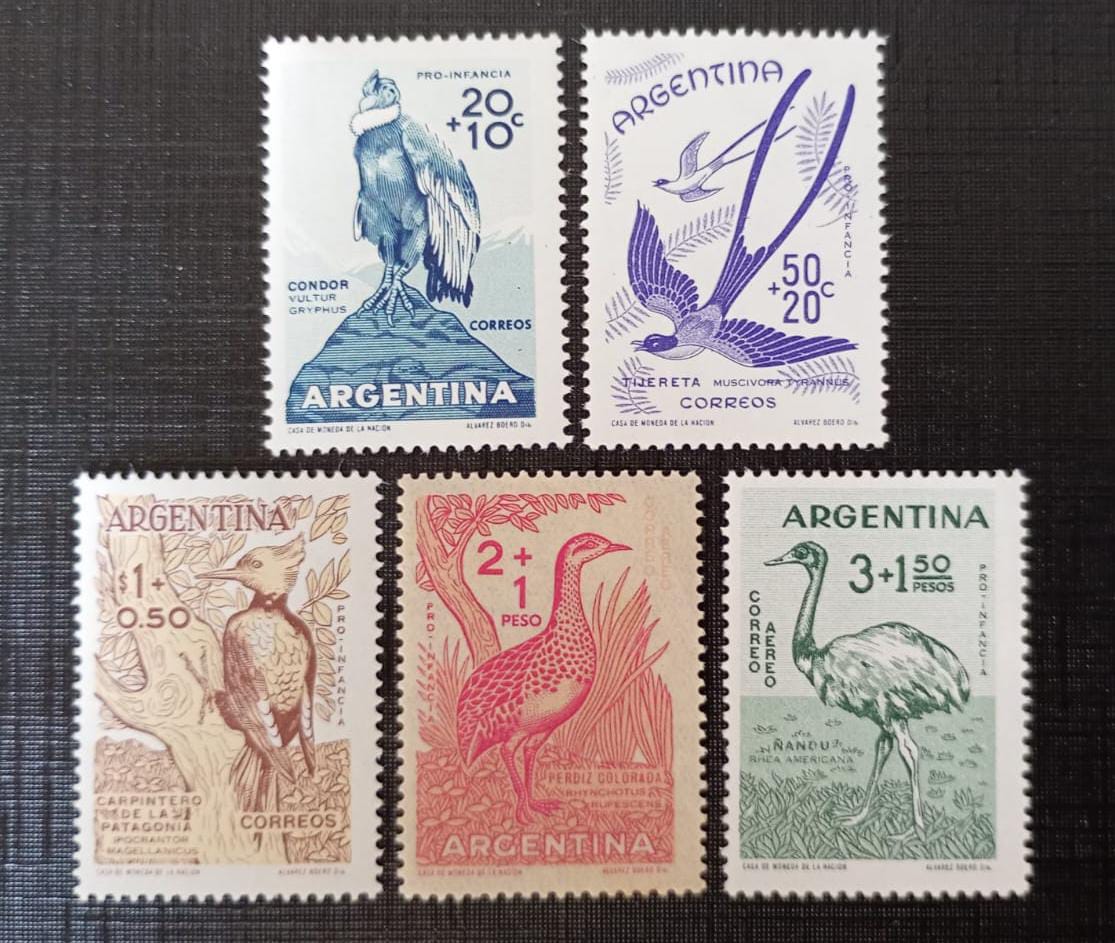 Argentina 1.960 - Fauna: Aves - série completa - Nova (N).