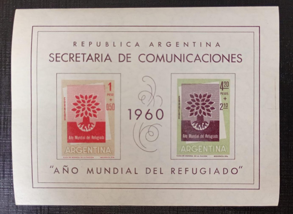 Argentina 1.960 - Ano Mundial do Refugiado - Bloco Novo (N).