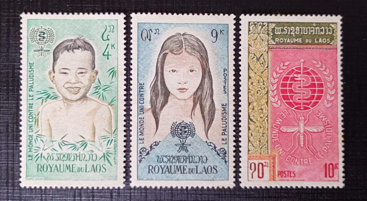 Laos 1.962 - Combate à Malária - série completa - Nova (N).