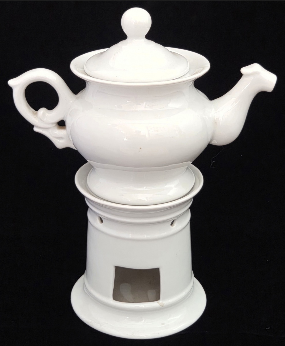 RECHAU - porcelana branca, suporte redondo abartura lateral