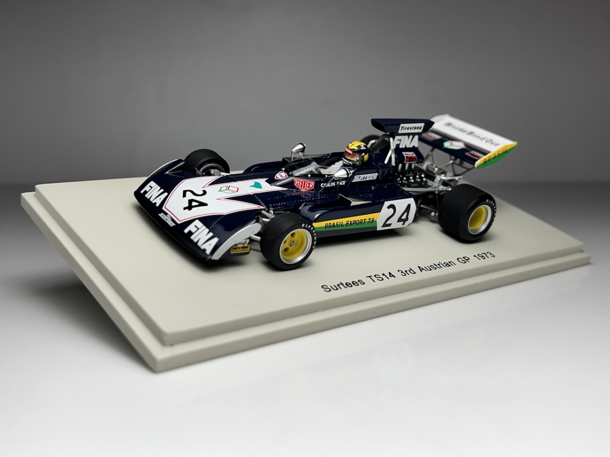 1973 Surtees TS14 3rd Austrian GP Carlos Pace Azul Escu
