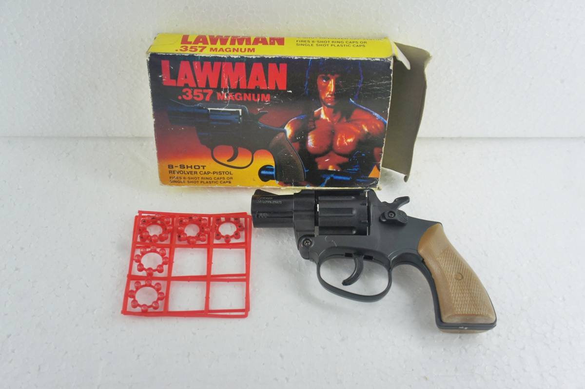 Antigo Brinquedo de espoleta Rambo Lawman 357 Magnum, n