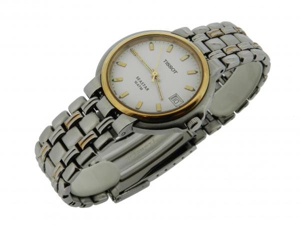 Tissot Seastar. Caixa Em A o E Plaque De Ouro. Pulseira