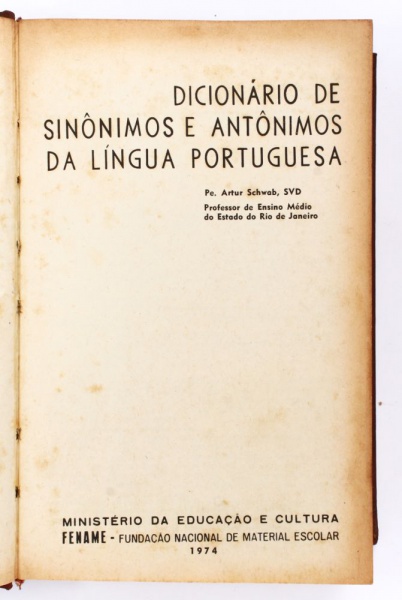 Dicionario de sinônimos da língua portuguesa