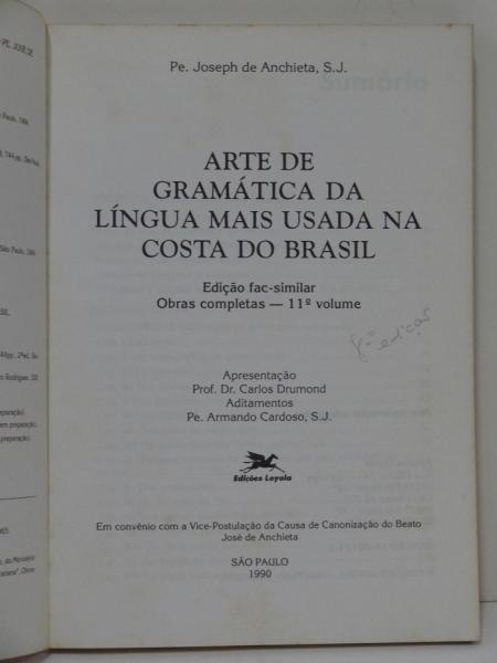 PDF) A Arte de Grammatica da Lingoa mais vsada na costa do Brasil