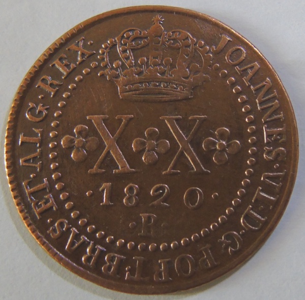 Moeda de Cobre, Brasil Reino Unido LXXX 1822-R-(C526a)