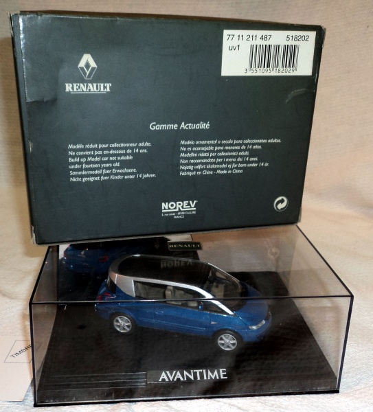 RENAULT AVANTIME MINIATURA FRANCESA,Norev, edição limitada de