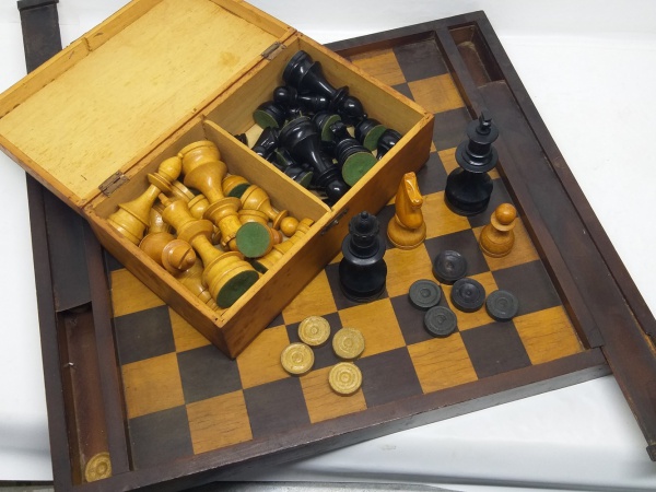 Peças de tabuleiro de xadrez de madeira, jogo de xadrez antigo