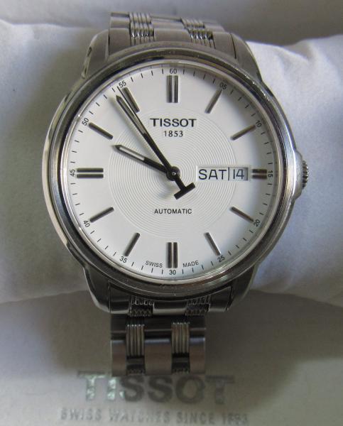 REL GIO TISSOT Autom tico Mostrador branco Cristal de S