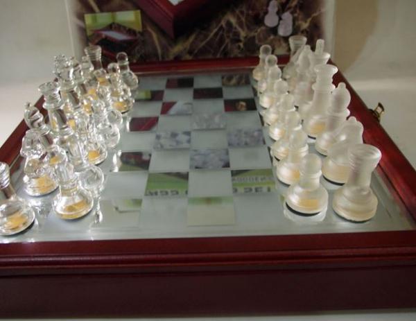 Glass Chess Set - Completo - Tabuleiro de Xadrez com