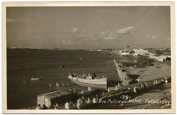 Cartão Postal antigo da cidade de Natal, RN, Rio Poteng