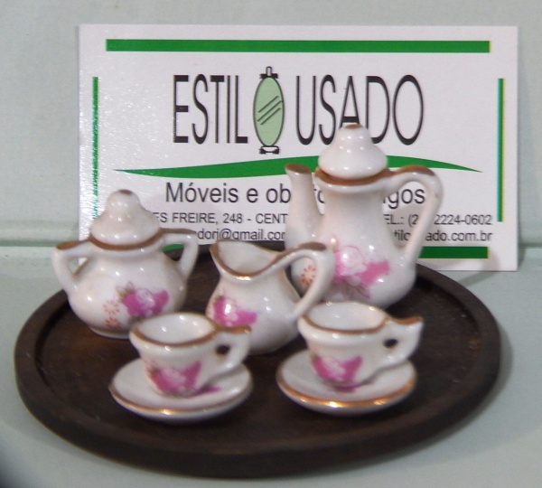 Jogo de chá e café em miniatura