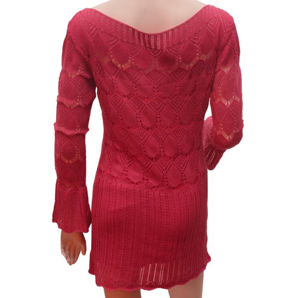 Vestido curto de manga longa de Cor: Rosa shock - Main Image