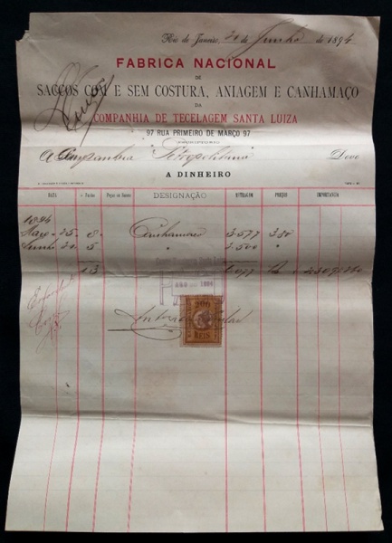 Documento Antiga Nota Fiscal Drogaria Berrini Rio De