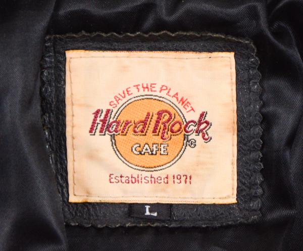 jaqueta de couro hard rock cafe