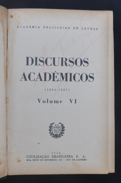 Discursos Acadêmicos - Academia Brasileira de Letras