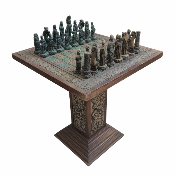 Jogo de xadrez vintage (rei 10,5 cm.) 50 cm. Tabuleiro de - Catawiki
