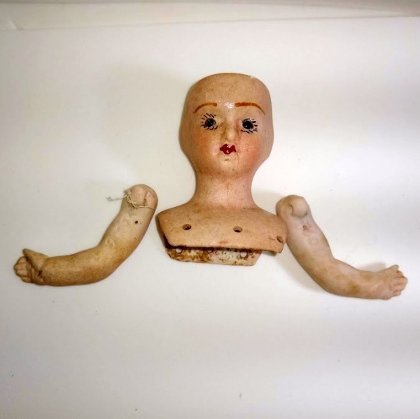 Muito Antigo Fantoche elabora em corpo em pano e madeir