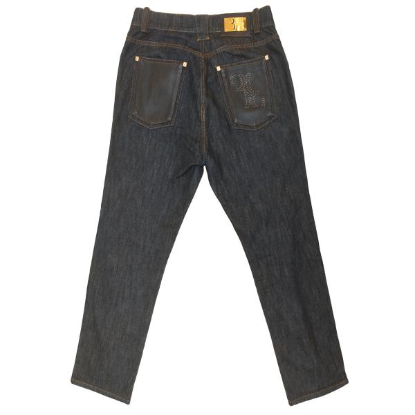 BILLIONAIRE - Calça jeans escura masculina com aplicaçõ