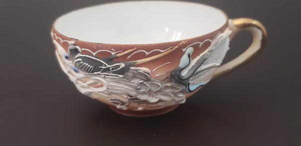 Jogo de chá em porcelana japonesa, decoração dragão, co