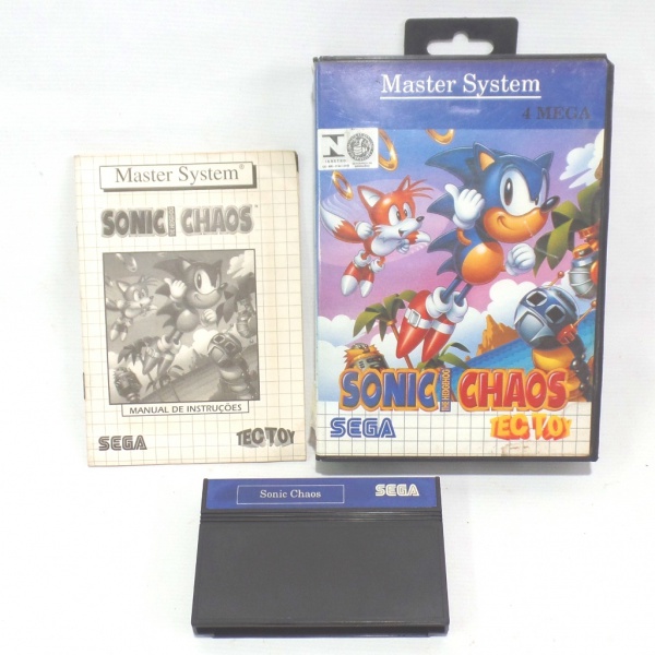 Sonic Chaos Master System na caixa com manual original