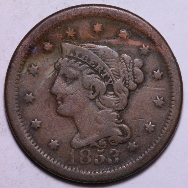 1853 Braided Hair Large Cent