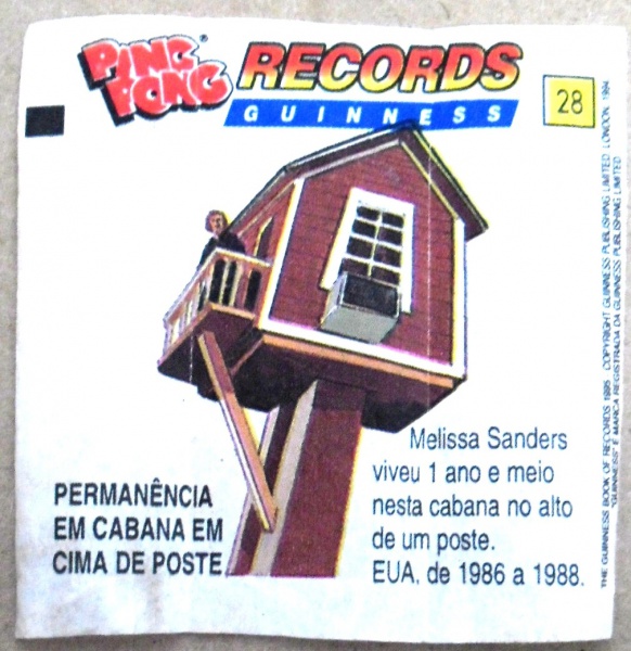 Figurinhas Chiclete Ping Pong Records Guiness, série 80