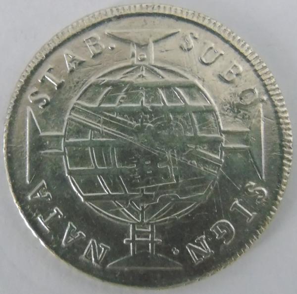 外国銀貨　ブラジル960R銀貨　1815年 Moeda de Prata Brasil 960 Reis 1815 B -