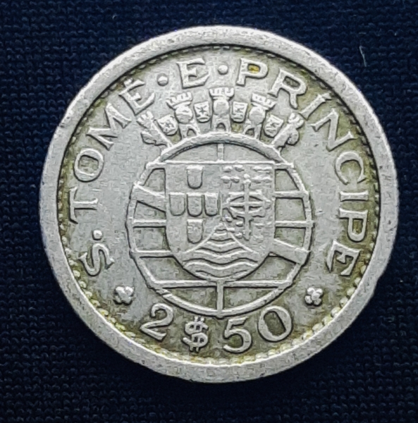 Moeda São Tomé e Principe- 2,5 Escudos 1951- Prata
