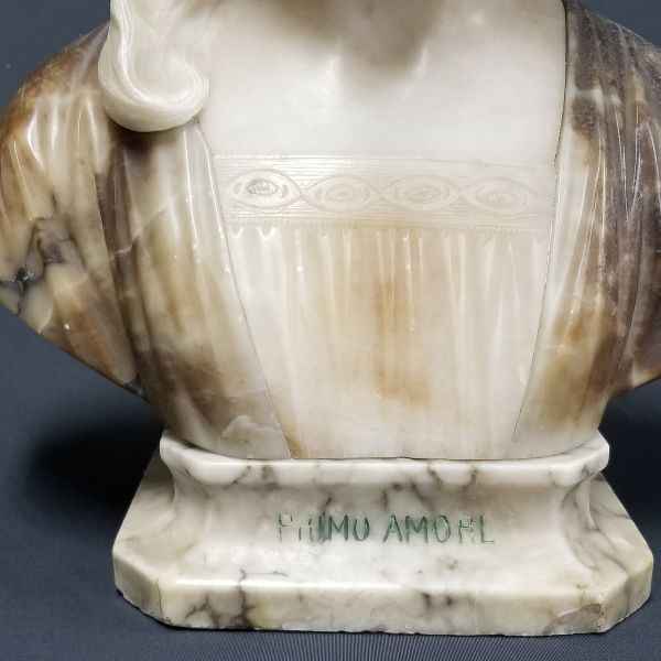 Prof. Giuseppe Bessi (1857 –1922). Busto italiano de alabastro