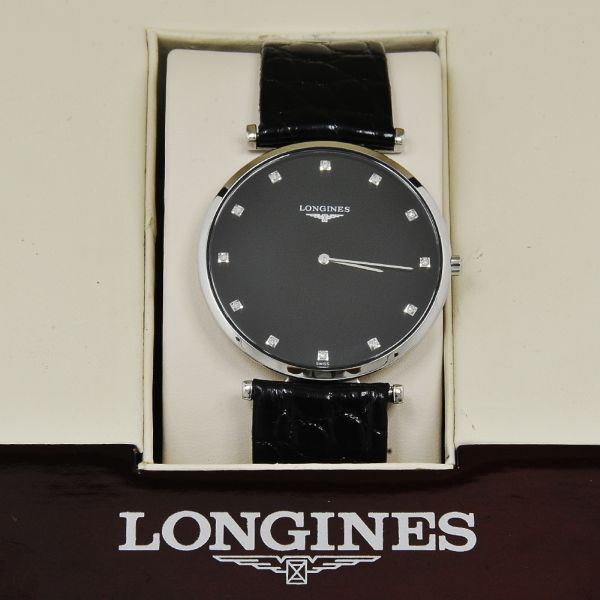 LONGINES Rel gio masculino extra chato em a o pulseira de