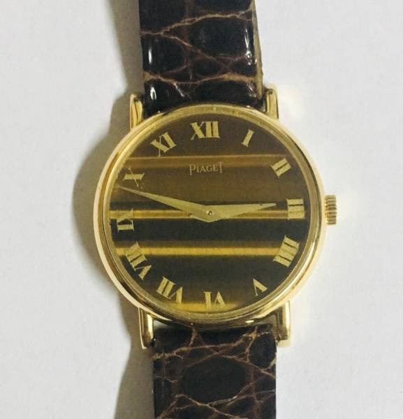 Rel gio Piaget de ouro 18 k. Mostrador Olho de tigre. Visor de