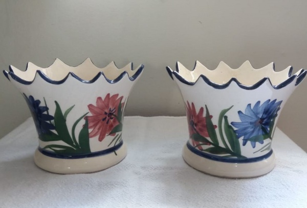 Pratos de Bolo em Porcelana Borda em Ouro e Floral 1960 - Persa