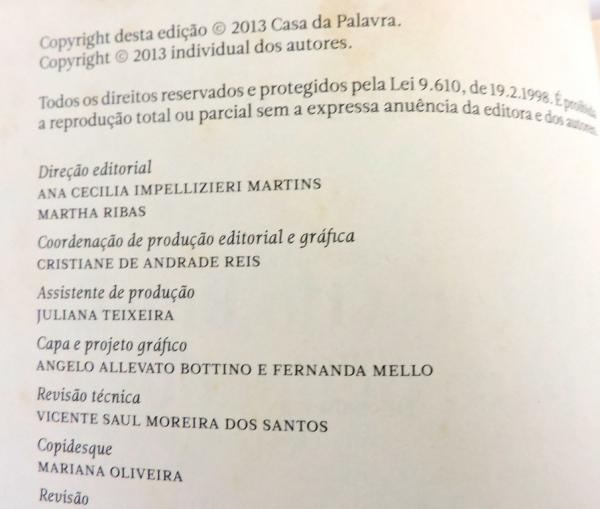 Lista de projetos editoriais que inclui o Livro,  Escripto por Vicente