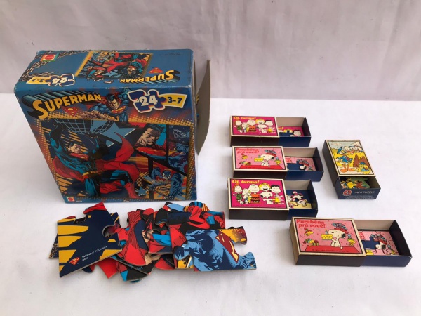 Brinquedo - Lote 6 Jogos Quebra Cabeça, sendo 1 MATTEL - SUPERMAN e 5  ESTRELA