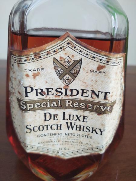 PRESIDENT SPECIAL RESERVE - Whisky Scotch de Luxe - Lacrado com