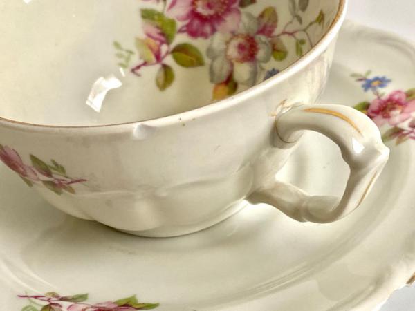 Jogo De Chá Antigo Porcelana Polonesa Tielsch (5 Trios Chá). - R