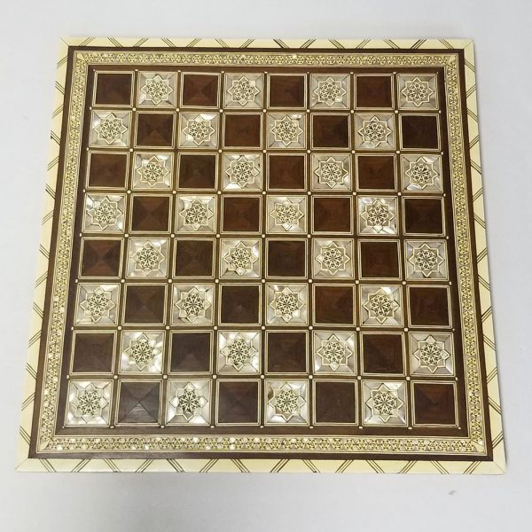 Quadro decorativo desenho jogo tabuleiro de xadrez bege