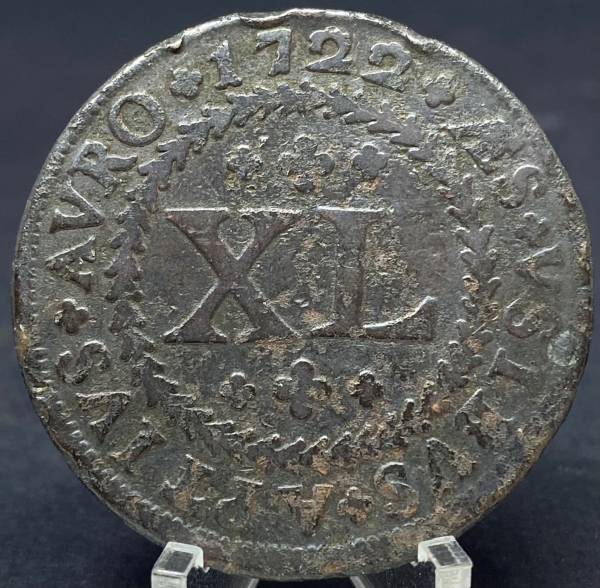 Moeda do Brasil - XL réis - 1722 - C060 - Cunhagem para