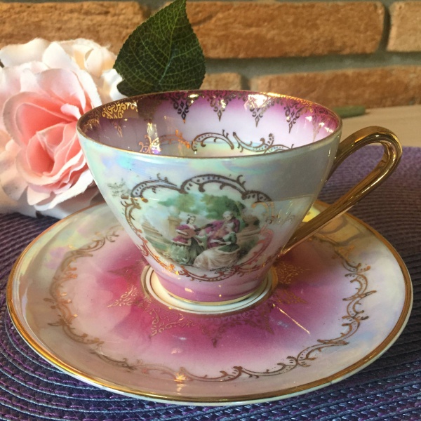 Aparelho para chá em porcelana,vintage,década de 5
