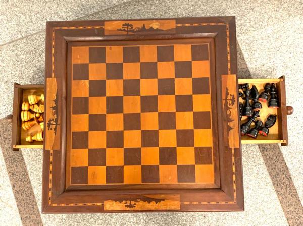 tabuleiro xadrez marchetaria marquetry chessboard