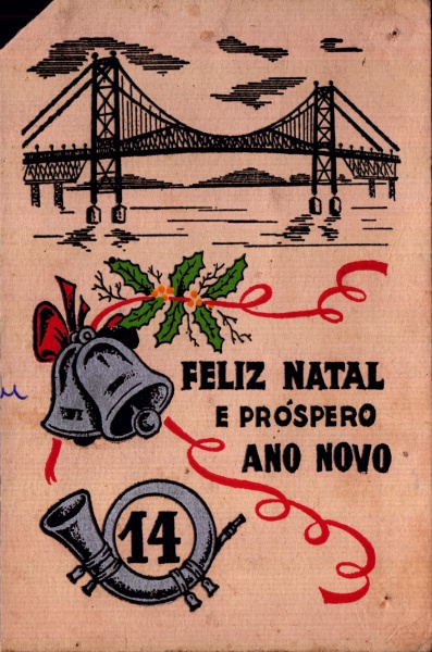 Cartão Feliz Natal e Próspero Ano Novo. 14º Batalhão do