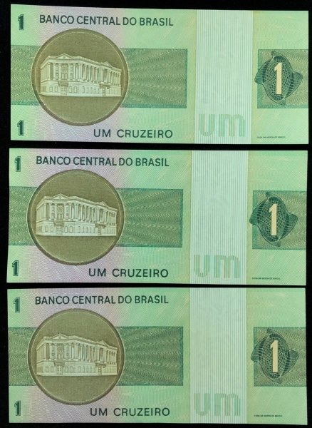 Cédula do Brasil - 1 Cruzeiro - 1972 - REPOSIÇÃO (*) 
