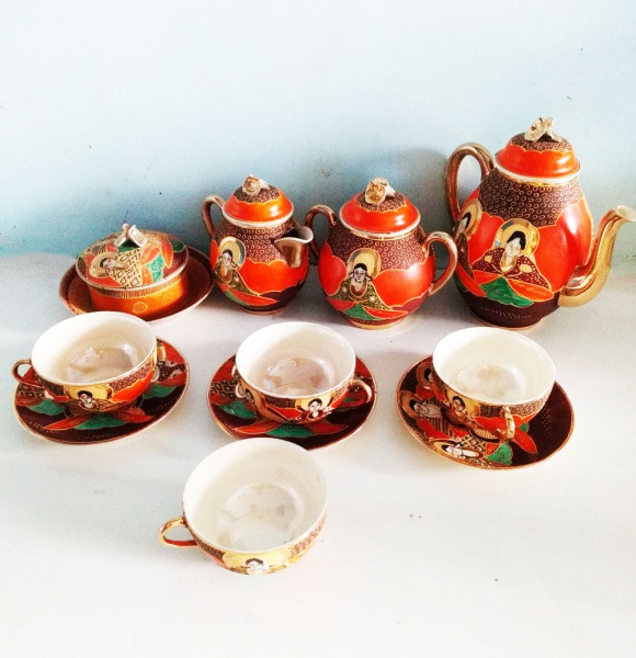 Conjunto de chá de porcelana japonês, conjunto de chá vintage