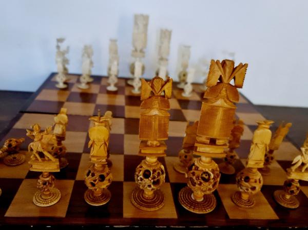 Jogo de xadrez chinês antigo no final do século XX - - Catawiki