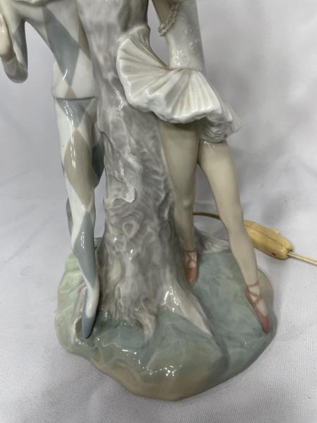 Lladro Harlequin With Lute And Ballerina
