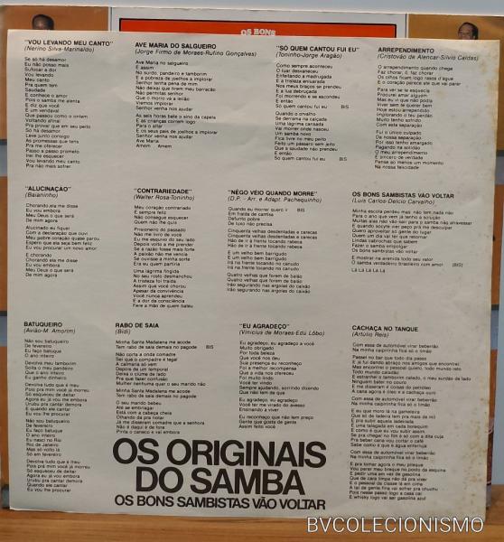DISCO DE VINIL: LP OS ORIGINAIS DO SAMBA CANTA, ME