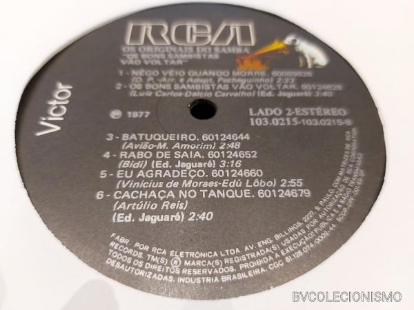 Os Originais do Samba - Os Bons Sambistas Vão Voltar # - Vinil Records