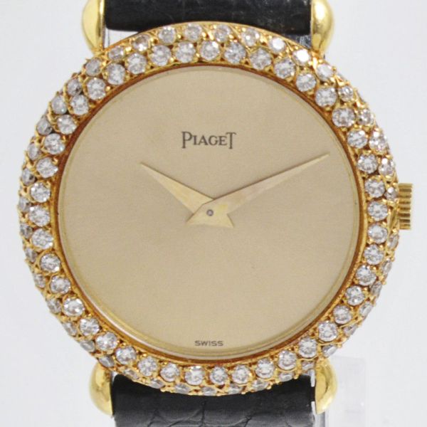 Piaget rel gio feminino em ouro amarelo 18 k bezel com